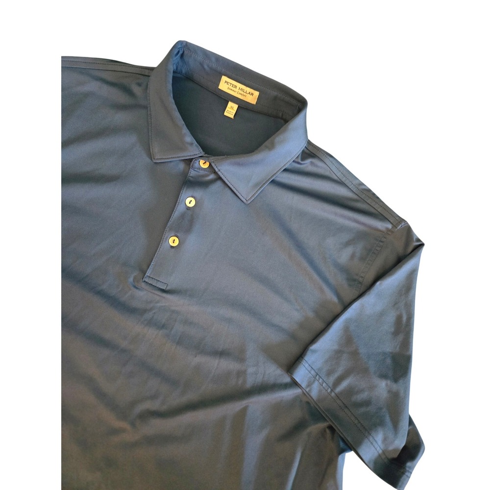 Peter Millar Summer Comfort Mens XL Blue Short Sleeve Golf Polo Shirt Stretch